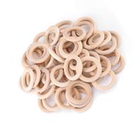 Generic Natural Unfinished Wooden Craft Rings 50pcs for DIY Wood Projects, Woodworking Circles, Great for Craftsmen and Artists