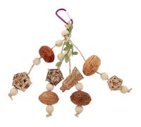 Generic Natural Wooden Bird Chewing for Parrots and Pet Birds Bite-resistant Foraging with Pinecone Design Hanging Birdcage Activity for Physical Exercise and Enrichment