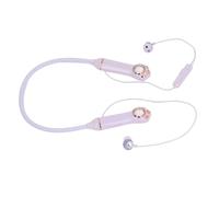 Generic Neckreating Headphones, Cat Pattern RGB Back Light 5.3 Wireless Nackband Hearing Hear Anti for Call (Violet)