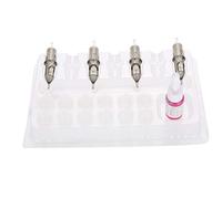 Generic Needle Holder Disposable Clear Plastic Cartridge Stand for Professional Artists 20pcs 7-Cartridge Capacity