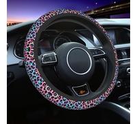 Generic Neon Leopard Grain Print Steering Wheel Cover Non-Slip Car Steering Wheel Protection Covers Women Men Car Accessories For Suvs Trucks Sedans Cars