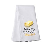 Generic Never Enough Butter Kitchen Towel (Enough Butter towel) - Waffle Towel - 80/20 Polyester & Polyamide Blend - 40.5cm x 61cm - Butter Lover Gift