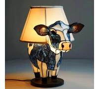 Generic New Animal Table Lamp Series, Cute Milk Cow Monkey Bedside Lamp for Kids, Resin Night Light, Retro Desk Lamps for Bedroom Living Room, QO7A1DE5NLRIICO260J