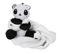 Generic Newborn Plush Toy for Baby Soothing, Soft Cartoon Towel Hanging Blanket for Infants, Pink Soothing Towel for Nursery Decor (Black and White Bear)
