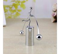 Generic Newton's Toy Balance Ball Educational Desk Toy for Stress Relief Office Fun Suitable for Kids and Adults Stainless Steel Physics (Silver)