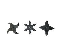 Generic Ninja Rubber Shuriken Props for Anime Cosplay 3Pcs, Japanese Ninja Cosplay Accessories, Hand hold, Black