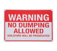 Generic No Dumping Sign and Security Use Iron Warning Board with Legal Notice Safety Caution for Yard Gates Public Places