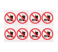 Generic No Outside Food and Drinks Door Sign 4Pcs Self-Adhesive Vinyl Stickers for Commercial Retail Stores and Cafes