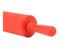 Generic Non-Stick Silicone Rolling Pin Kitchen Baking Tool with Solid Plastic Handle for Home Bakers Green 10cm (Red)