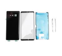 Generic Note 8 Black Back Glass Cover with Adhesive and Repairing Tools for DIY Enthusiasts, Ideal for Cracked or Scratched Phones, Full Kit Included for Easy Installation