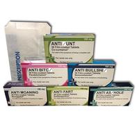 Generic Novelty Joke Pill Box + Free Prescription Bag - Rude Christmas Stocking Filler/Birthday Gift - Silly Present for Husband Wife or Partner (Anti Bullshit) - 1 Compartment