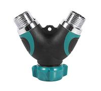Generic NPT3/4 Garden Hose Splitter, Heavy Duty 2 Way Water Connector, Perfect for Irrigation in Home Gardens, Made of Zinc Alloy and TPR, 1 Pc