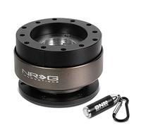 Generic NRG Innovations SRK-200-1BK SFI Gen 2.0 Steering Wheel Quick Release + LED Keychain Flashlight Black Body w/Titanium Ring