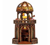 Generic Observatory Model 3D Wooden Puzzle Kit Architectural Building Set Miniature Sculpture Display Ornament Detailed Domed Roof And Interior Desk suitable for desk shelf hobby room