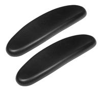 Generic Office Chair Armrest Replacement Set 2pcs, Black, PU Leather Padded Armrest Pad, Rectangular Shape