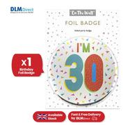 Generic On The Wall Silver Age 30 Birthday Foil Badge