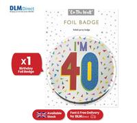 Generic On The Wall Silver Age 40 Birthday Foil Badge