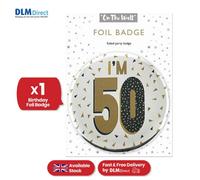 Generic On The Wall Silver Age 50 Birthday Foil Badge