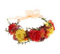 Generic Orange Headband Lightweight and Comfortable for Wearing Flower Hair Hoop with Fabric and Rose Design Brightens the Makeup for Christmas or Masquerade Party Hair Bands