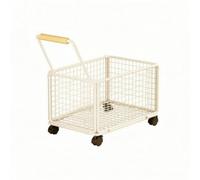 Generic Organizer Mobile Utility Basket Storage Trolley With Push Handle suitable for classroom resource management office file transport corners, White, Medium