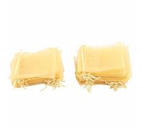 Generic Organza Drawstring Gift Bags 100PCS Elegant Transparent Jewelry Pouches for Wedding Party Events 10x15cm (Gold)