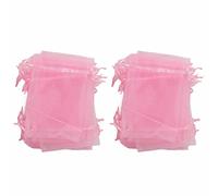 Generic Organza Drawstring Gift Bags 100PCS Elegant Transparent Jewelry Pouches for Wedding Party Events 10x15cm (Pink)