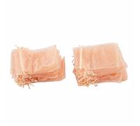 Generic Organza Drawstring Gift Bags 100PCS Elegant Transparent Jewelry Pouches for Wedding Party Events 10x15cm (Pink Gold)