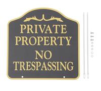 Generic Outdoor Garden Signs No Trespassing Sign for Private Property Weather Resistant outside Yard with Easy Installation in Black