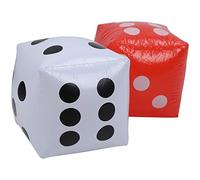 Generic Outdoor PVC Inflatable Dice Balloon for Education Games Party Pool Toy, Red White, 11"x11"x11", Suitable for Family Fun