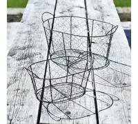 Generic Oval Mesh Wire Basket - 2 Sizes, Grey Metal Storage Basket, Utensil Holder, Kitchen Vegetable Storage, Rustic Storage, Rustic Wire Fruit & Veg Basket, Bathroom Storage Basket (Large)