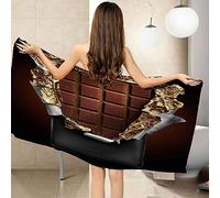 Generic Oversized Beach Towel - Custom Quick Dry 3D Print Brown Chocolate Microfiber Towel For Women Men Funny Bath Towel For Bathroom Gym Beach Hotel Spa Kitchen Decor 70 x 150 Cm