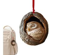 Generic Owl Christmas Ornament, Acrylic Animal Pattern Hanging Ornament, Christmas Tree, Car Rearview