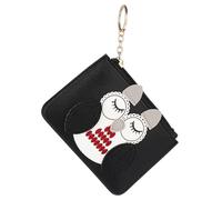 Generic Owl Coin Purse Small Wallet Cute Pu Leather Zipper Keychain Wallet Convenient Card Holder and Ladies Going Out Can Be Put into Backpack