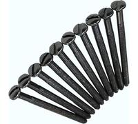 Generic Pack of 10 Electrical Screws 50mm X 3.5mm Black Nickel Long Socket Screw Switch Plugs Fixings Raised Slotted Head