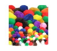 Generic Pack of 100 Fluffy Pom-Poms Assorted Pom Poms Arts and Crafts for DIY Creative Crafts Decorations.