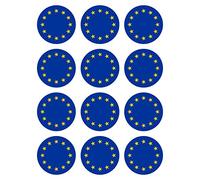 Generic Pack of 12 Stickers EU Flag Round 4 cm European Union Weatherproof & UV Protection Set