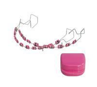 Generic Pack of 2 Temporary Tooth beautification with Storage Box Metal Wires Brackets for Fashion Teeth Protection in Everyday Life