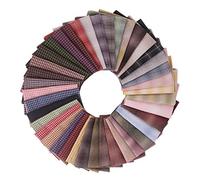 Generic Pack of 50 Cotton Check Sheets, Square, 10.2 X 10.2 Cm, for Sewing Patchwork