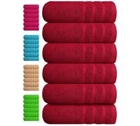 Generic Pack of 6 Jumbo Bath Towels Sheets Premium 100% Egyptian Cotton 75 x 150 cm Quick Dry Gym, Spa, Hotel Quality Large Size Bathroom Towels 500-GSM (Red), EDB24, 24