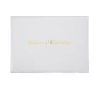 Generic Padded Diploma Cover Graduation Diploma Cover A4 Size Universal Fit Versatile Storage Smooth Leatherette White Academic Milestones Graduation Ceremony for Students and Family