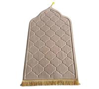Generic Padded Flannel Muslim Prayer Mat 25.6 x 43.3 Inch with Tassels, Irregular Arch-shaped, Anti-Slip, Portable, Washable, Perfect for Ramadan, Eid, and Gifts