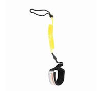 Generic Paddle Board 5mm Coiled Spring Leg Leash Adjustable Comfortable for Surfboard & Bodyboard, Lightweight & Durable for Men and Women Black PU Neoprene (Yellow)