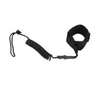 Generic Paddle Board 5mm Coiled Spring Leg Leash Adjustable Comfortable for Surfboard & Bodyboard, Lightweight & Durable for Men and Women Black PU Neoprene (Black)