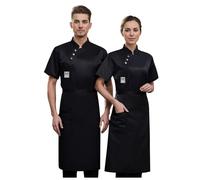 Generic Paowsietiviity Chef's Jacket, Summer Shirts, Uniform Jacket, Kitchen Hotel Uniform, Work Wear for Men, Long Sleeve Chef's Jacket, Western Food, Restaurant, Professional Chef Coat, black, M
