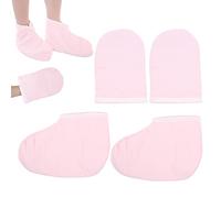 Generic Paraffin Insulated Gloves for Easy Penetration Warmth for Professional Home Use, Pink, 1 Pair of Gloves & 1 Pair of Booties, 10.2 X 6.5in & 11.8 X 8.3 6.3in