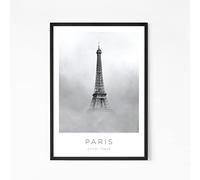 Generic Paris Eiffel Tower Poster, Minimalist, Black & White, Unframed, Living Room, Office, Bedroom, Kitchen, Bathroom Wall Art, A3 or A4 Print Only