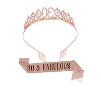 Generic Party Sash Set Crown Birthday Suit Accessory Crystal Hair Comb Women's Party Etiquette Belt