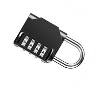 Generic Password Padlock High Safety 4 Digit Mechanical Combination Lock for File Cabinet Letter Box Suitcase Portable Light Weight Zinc Alloy (Black)