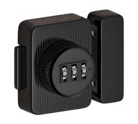 Generic Password Rotary Hasp Lock Combination Door Security Slide Latch Keyless Cabinet Gate Twist Knob Hasp Latch Lock Multipurpose Use Suitable for Home, Black