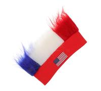 Generic Patriotic Soccer Fan Wig Hat Novelty Headwear for Independence Day Festivals Fun Hair Accessory for Sports Events Cosplay Team Usa Games Crazy Wig for Football Enthusiasts